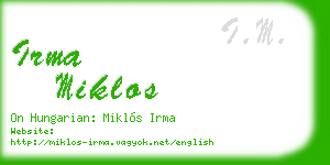 irma miklos business card