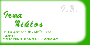 irma miklos business card